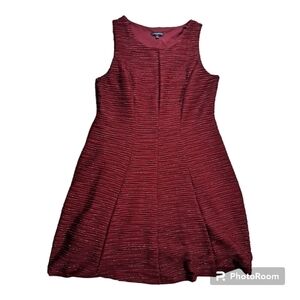 Lane Bryant Sleeveless Dress EUC Red Silver Shimmer 14/16